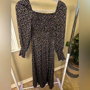 Floral black long sleeve dress. Women’s size medium.